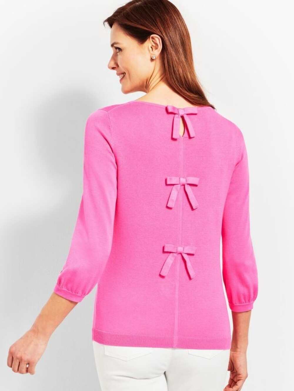 TALBOTS | Bonnie Bows Crewneck Sweater